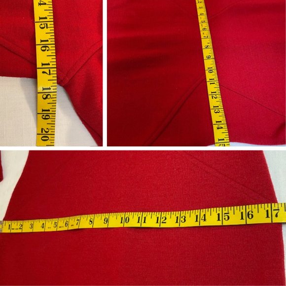 Outlander Red Midi Dress - Wool Blend - Petite Small - Vintage - Picture 14 of 15
